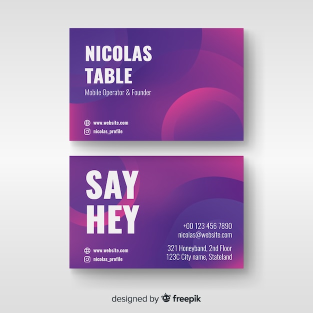 Abstract gradient business card template