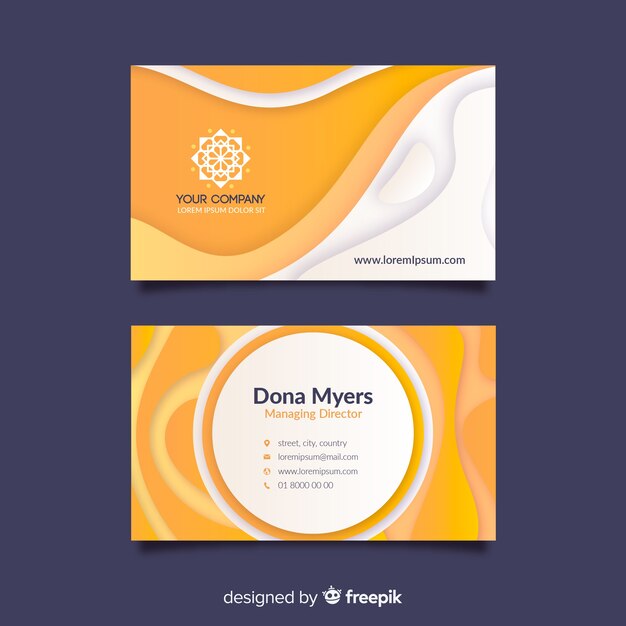 Abstract gradient business card template