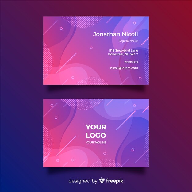 Abstract gradient business card template