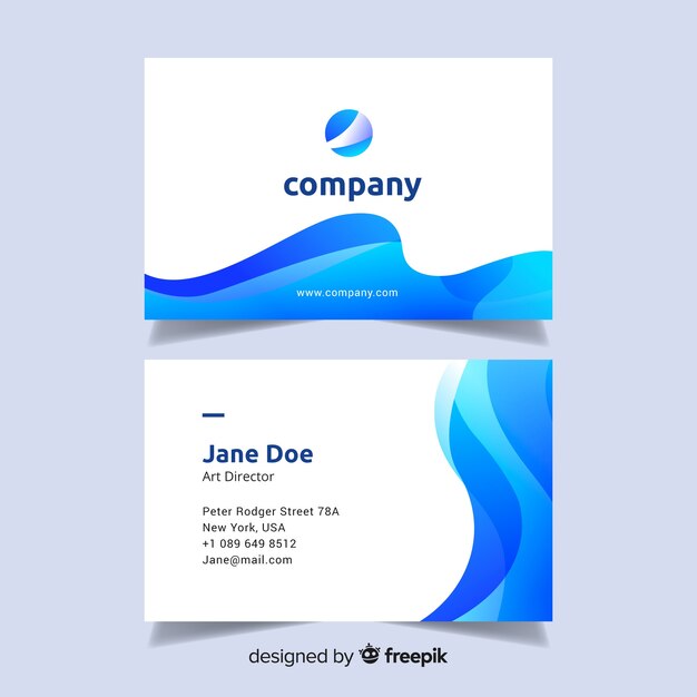 Abstract gradient business card template