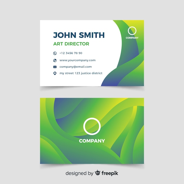 Abstract gradient business card template