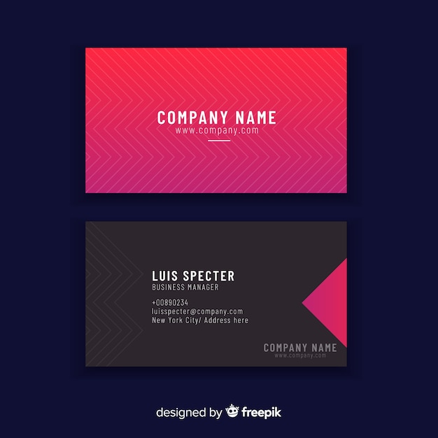 Abstract gradient business card template