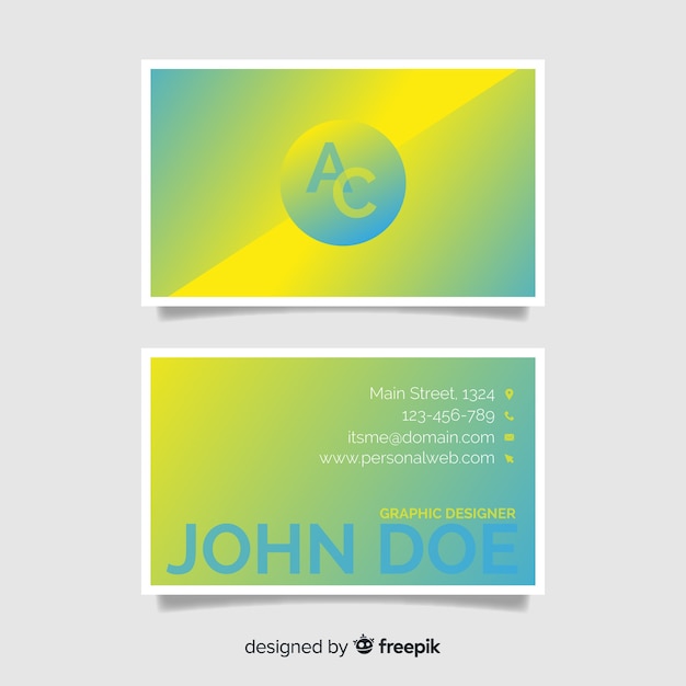 Free vector abstract gradient business card template