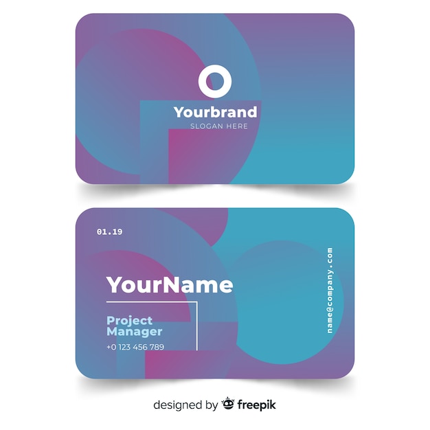 Abstract gradient business card template