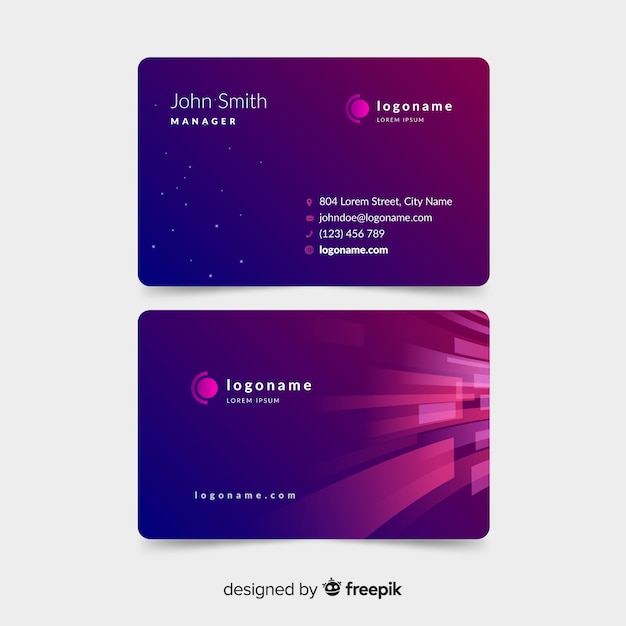 Free vector abstract gradient business card template