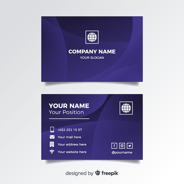 Abstract gradient business card template