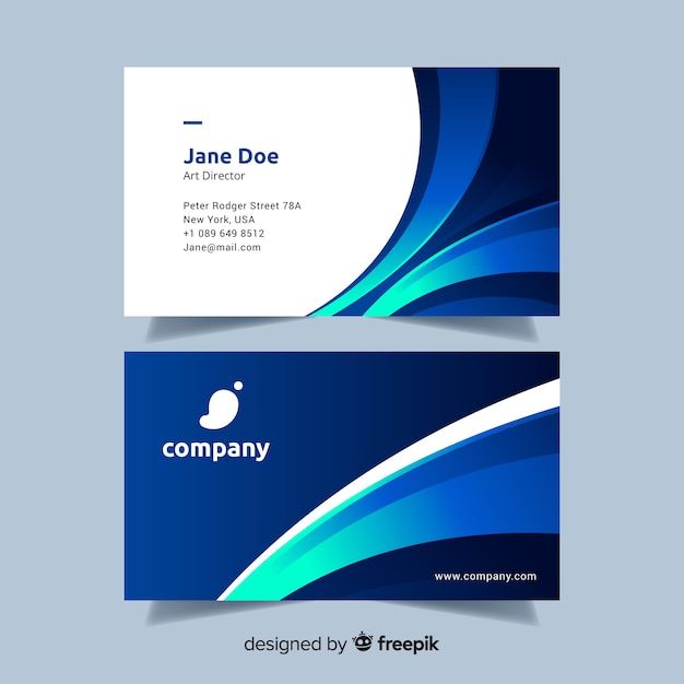 Abstract gradient business card template