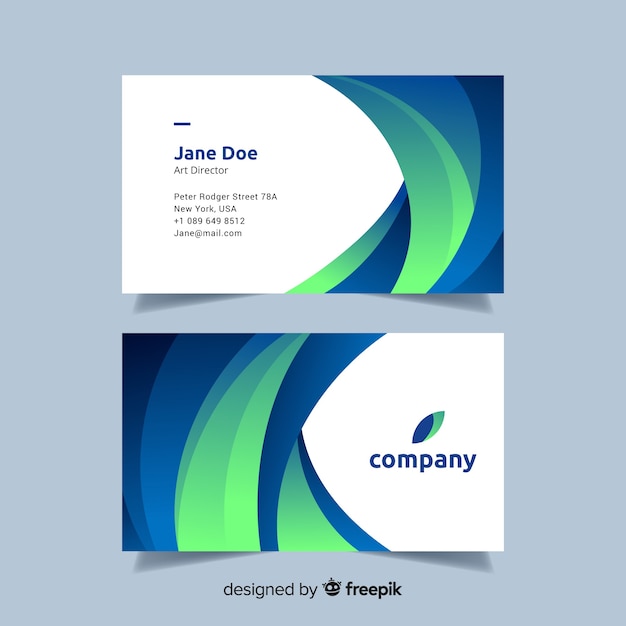 Abstract gradient business card template