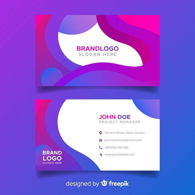 Abstract gradient business card template