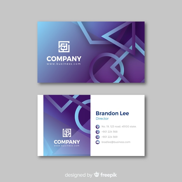 Abstract gradient business card template