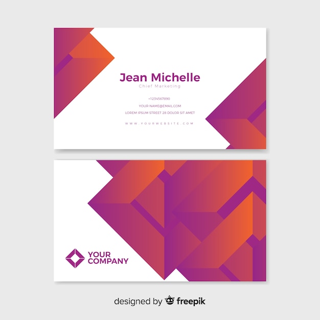 Free vector abstract gradient business card template