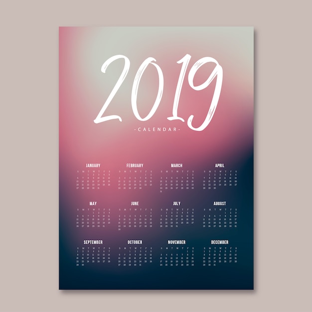 Free vector abstract gradient calendar