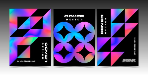 Free vector abstract gradient cover template set