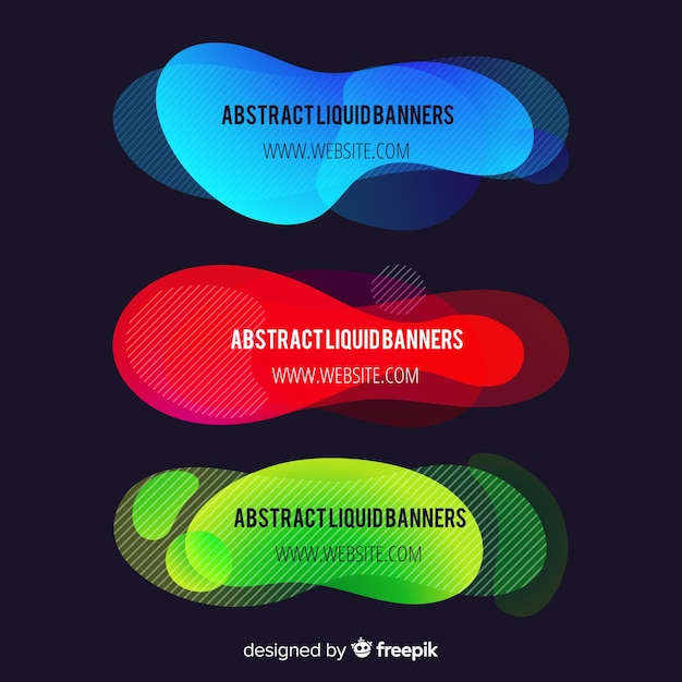 Free vector abstract gradient fluid shapes banner