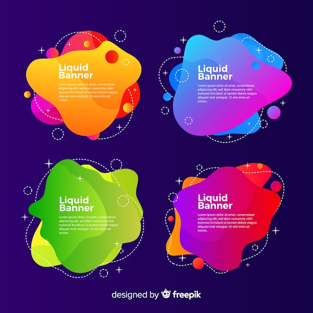 Free vector abstract gradient fluid shapes banner