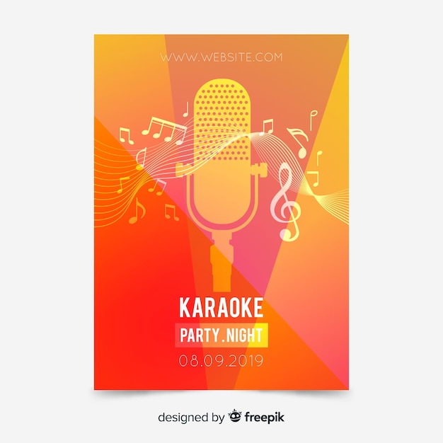 Free vector abstract gradient karaoke poster template