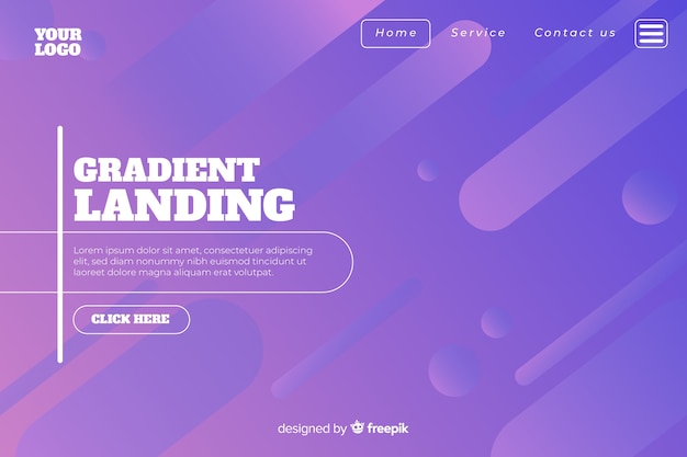 Abstract gradient landing page template