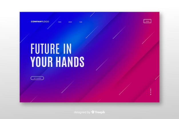 Abstract gradient landing page template