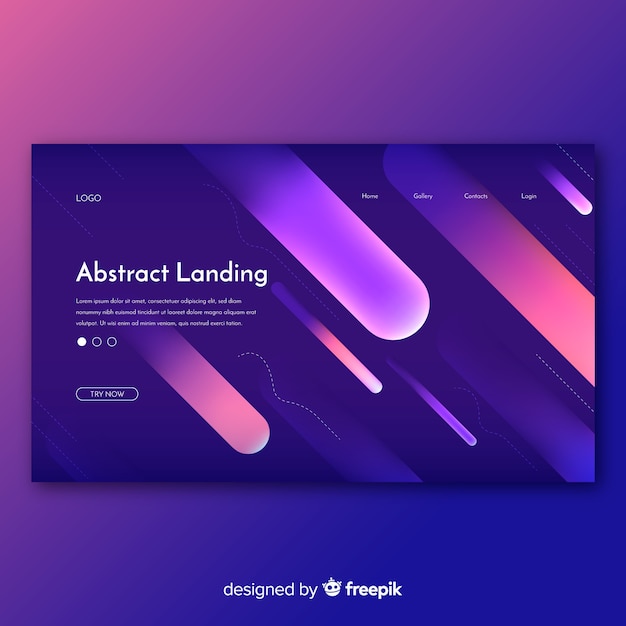 Abstract gradient landing page template