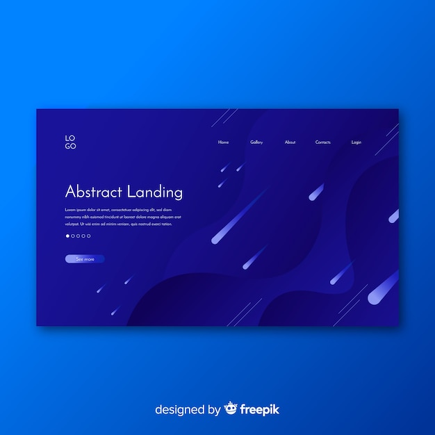 Free vector abstract gradient landing page template