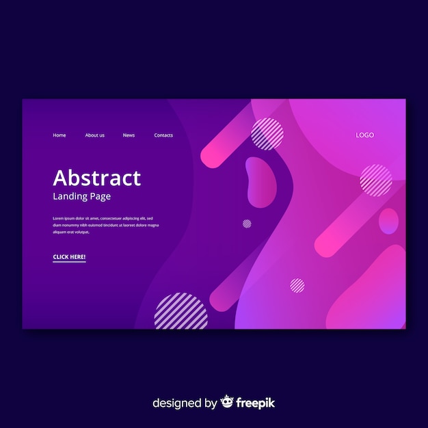 Free vector abstract gradient landing page template