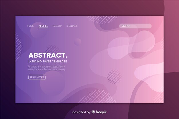 抽象的なグラデーションランディングページテンプレート