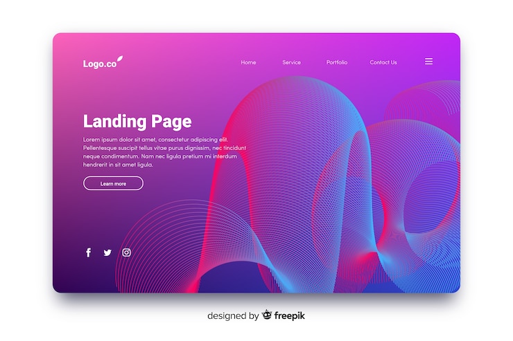 Free Vector abstract gradient landing page template