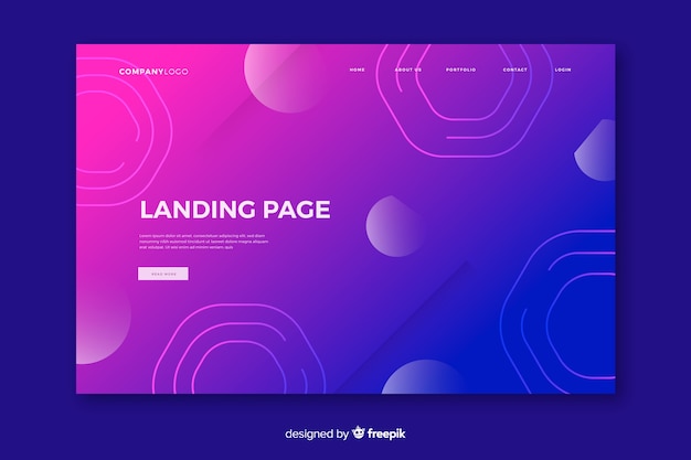 Abstract gradient landing page template