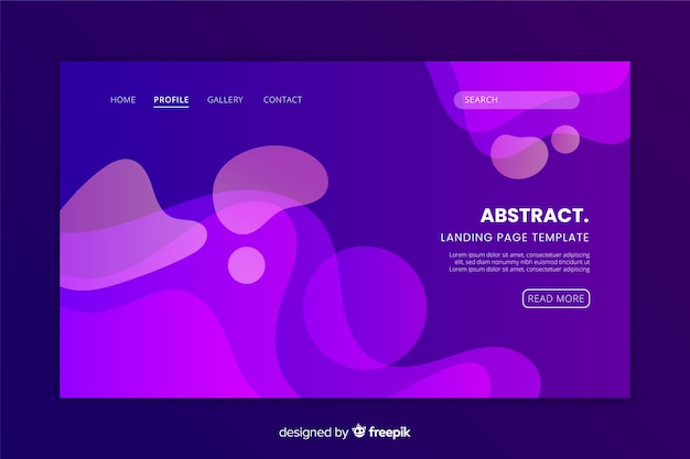 Free vector abstract gradient landing page template
