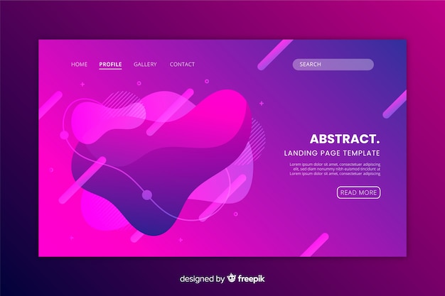 Abstract gradient landing page template