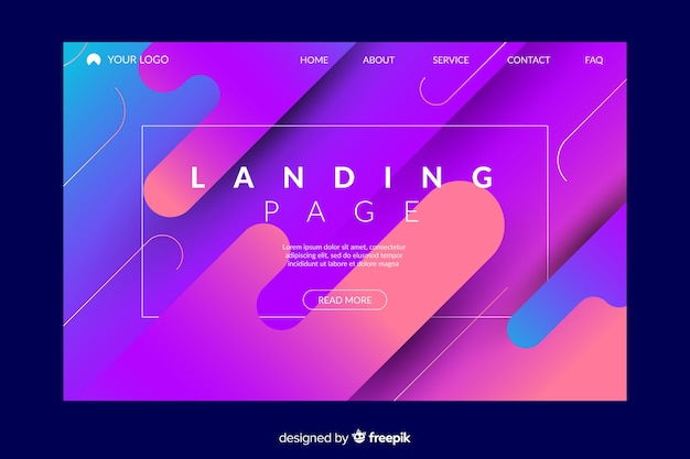 Free vector abstract gradient landing page template