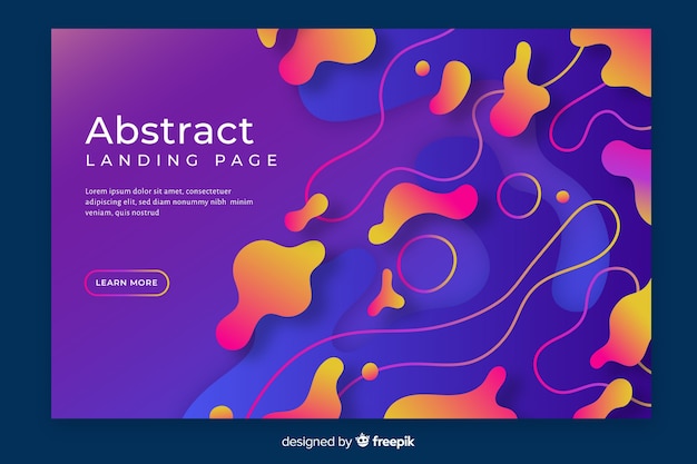 Free vector abstract gradient landing page template