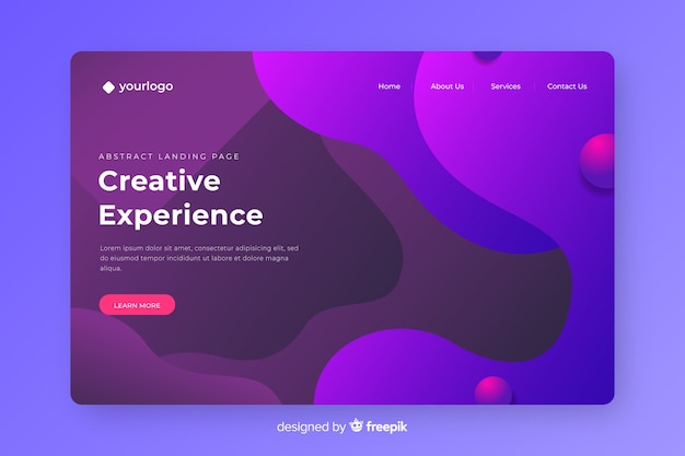 Abstract gradient landing page template