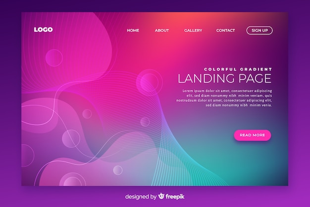 Abstract gradient landing page template