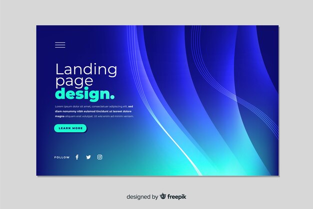 Abstract gradient landing page template