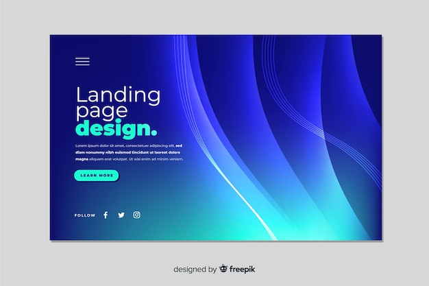 Abstract gradient landing page template