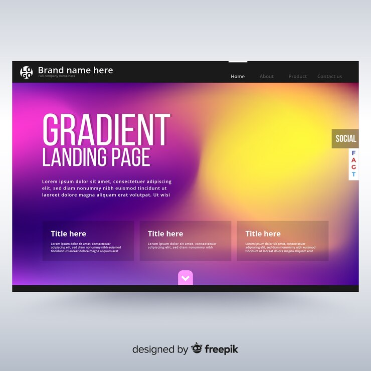 Free Vector abstract gradient landing page template