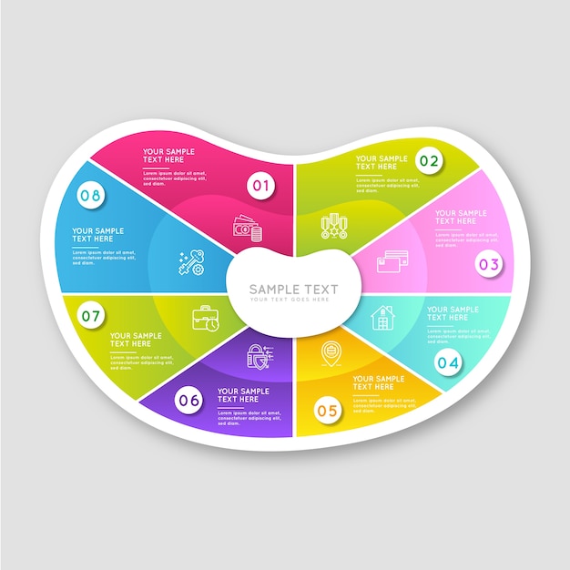 Free vector abstract gradient shape infographic