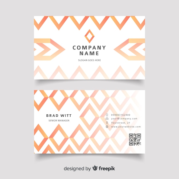 Free vector abstract gradient shapes business card template