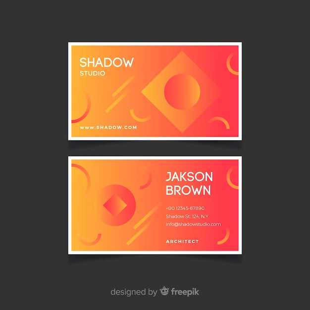 Abstract gradient shapes business card template