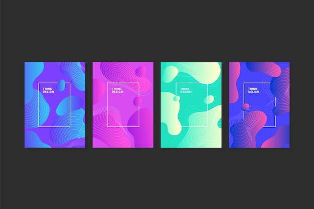 Abstract gradient shapes cover collection concept