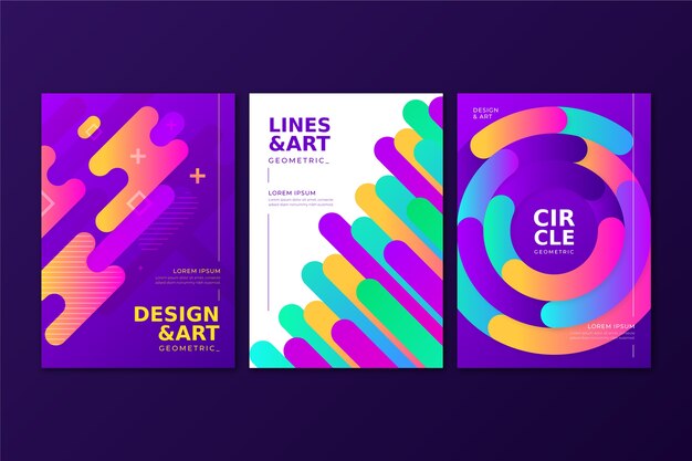 Abstract gradient shapes cover collection theme