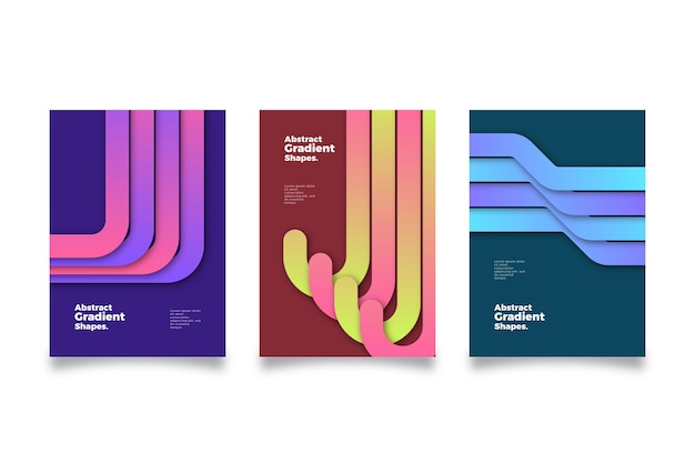 Free vector abstract gradient shapes cover collection theme