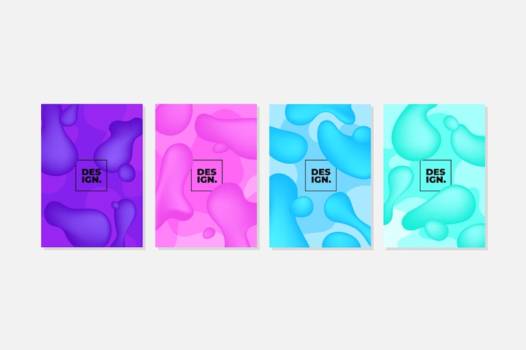 Free Vector abstract gradient shapes cover collection