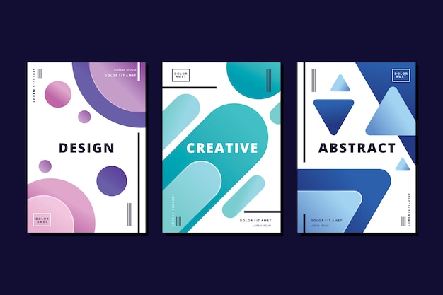 Free vector abstract gradient shapes cover collection
