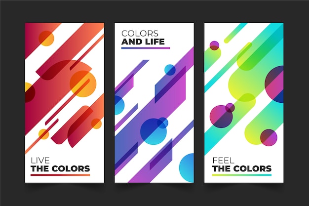 Abstract gradient shapes cover collection