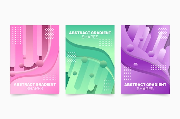 Free vector abstract gradient shapes cover set