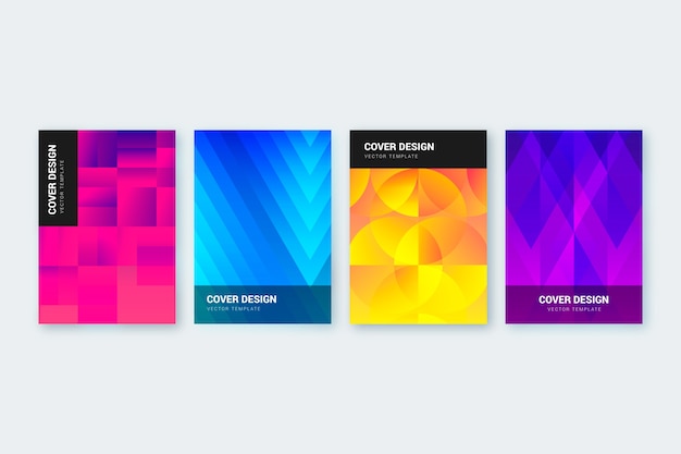 Free vector abstract gradient shapes cover set