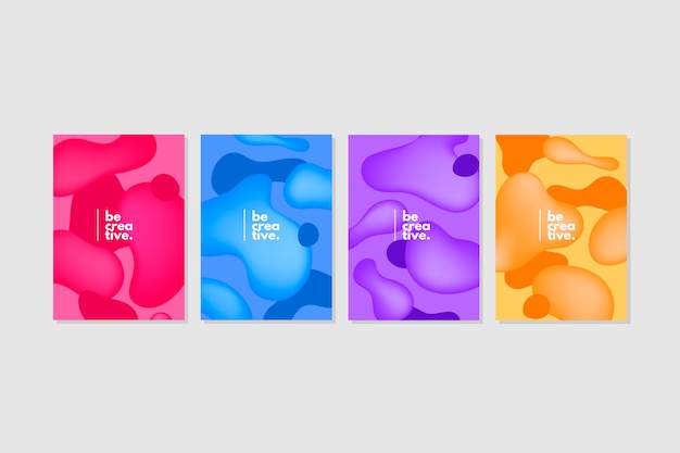 Free vector abstract gradient shapes covers