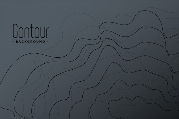 Free vector abstract gray contour lines background